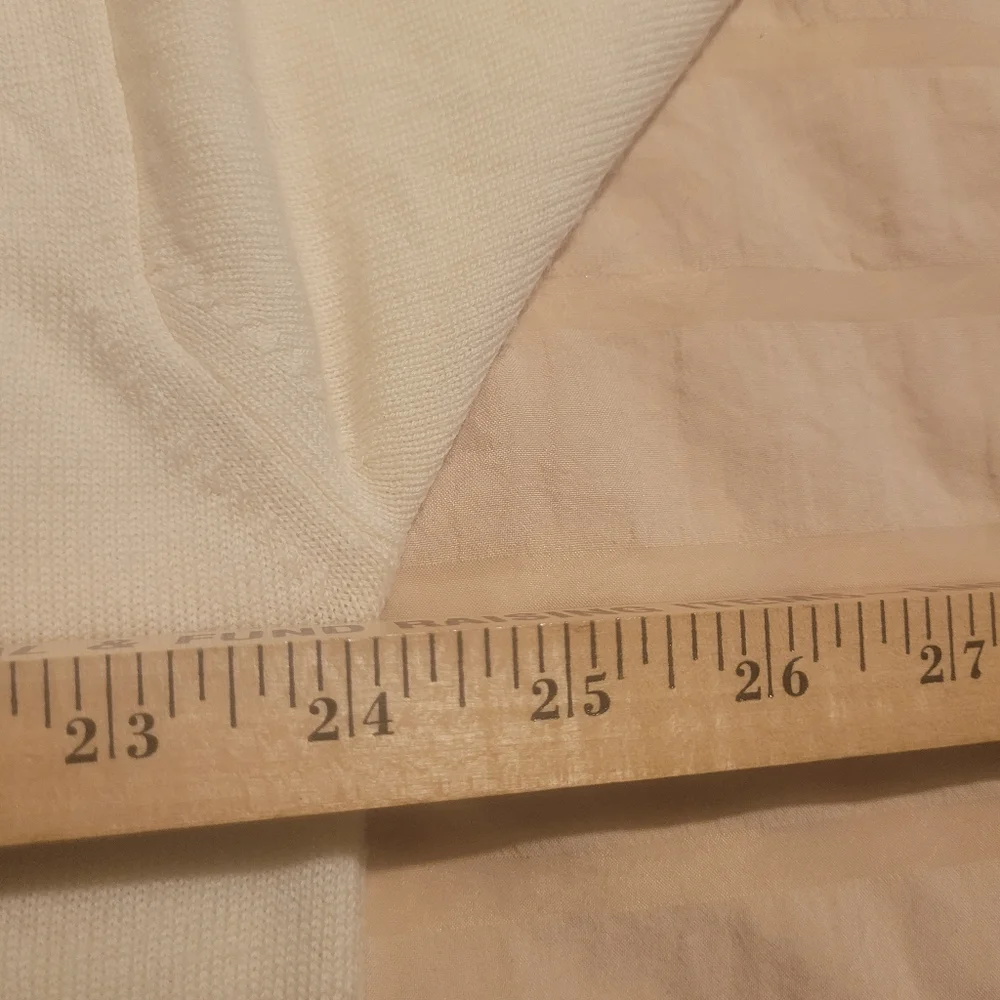 Vintage Pendleton merino wool thin mock neck sweater ivory Sz XL